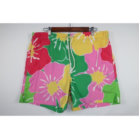 Lilly Pulitzer Men's Swim Trunks Large Floral Via Palm Beach Surf Jams Shorts - Picture 7 of 9